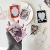 Portatarjetas con Colgante Hueco en Forma de Corazón Versión Coreana para Ventilador de Niña de 3 Pulgadas Portatarjetas de Exhibición de Fototarjetas Estuche para Tarjetas Polaroid de Estudiante