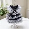 Roupas para Cachorro Transfronteiriças, Estilos Finos de Primavera e Verão, Vestidos de Princesa para Gatos, Vestidos de Renda Preta, Pequenos Animais de Estimação Feitos à Mão para Cães, Atacado
