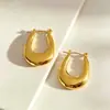 Brincos de Aço Inoxidável com Design Moderno Cruzado Hip Hop Banhados a Ouro 18K Estilo Europeu e Americano Brincos Personalizados de Nicho