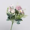 Série Rosa Flores Artificiais Atacado Hortênsia Phalaenopsis Dália Flores de Seda Arranjo de Flores para Corredor de Casamento Fabricante de Flores Artificiais Falsas