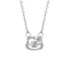 Nuevo Collar de Corazón Latente de Gato Kt para Mujer, Lujo Accesible Diseño de Nicho, Colgante de Circonita de Gama Alta, Cadena para Clavícula para Novia