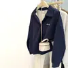 Sudadera Polo de Manga Larga para Mujer, Estilo Americano, Tiro Real, Cuello en V, Delgada, Holgada, Casual, Estilo Coreano, para Principios de Primavera y Otoño