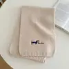 Bufanda de Cachorro Bordada de Punto de Color Sólido, Versátil y Cálida para Otoño e Invierno, Protector de Cuello para Hombres y Mujeres, Bufanda de Alta Gama para Estudiantes