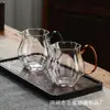 Conjunto de Chá Fair Cup de Vidro Estilo Japonês Borossilicato Alto com Alça Divisor de Chá Bule em Forma de Flor Conjunto de Chá Kung Fu com Alça