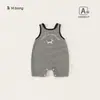 Roupa Infantil Bangxuan Verão Nova Listrada Fina Sem Mangas Roupas para Meninos Macacão para Bebê Menino Macacão Infantil Versátil