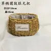 Macetas de Flor de Ratán Tejidas a Mano, Cestas de Flor de Mimbre Tejidas de Paja Estilo Europeo para Suculentas Pothos, Cestas Creativas de Bolso para Arreglos Florales