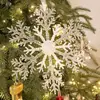 Textura de Cristal Encaje de Cisne Acrílico con Purpurina Copo de Nieve Transparente Colgante de Árbol de Navidad Colgante Decoración de Campana