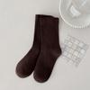 Calcetines de Algodón Puro para Mujer hasta Media Pantorrilla, Calcetines Sin Costuras, Estilo Otoño e Invierno Negro, Calcetines Largos de Maternidad, Dulce Estilo Ins al Por Mayor