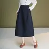Falda casual para mujer, nuevo estilo de otoño, de cintura alta, adelgazante, falda de capullo floral, de longitud media, suelta, falda abullonada