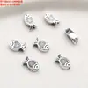 Anillo Doble con Dijes de Elefante y Calabaza de Hoja de Plata Esterlina Espaciadores Retro Plata Blanca Lisa Broche OT Materiales para Bisutería Hecha a Mano DIY