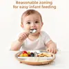 Plato de Cena Popular de Acero Inoxidable de Amazon con Ventosa de Silicona Antideslizante Aislado Plato de Suplemento Alimenticio para Niños Plato Compartimentado 304