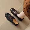 Muito Fácil de Usar ~ Sapatos Pequenos de Couro com Cadarço e Bico Redondo para Mulheres, Sapatos Retro Versáteis de Salto Baixo Grosso com Boca Profunda