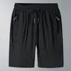 Shorts de Playa Finos de Secado Rápido para Hombre en Verano, Shorts Casuales Holgados de Cinco Puntos con Rayas Verticales, Pantalones Versátiles de Moda de Pierna Ancha