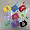 Nuevo monedero de felpa de capibara cuadrado estampado para niños, billetera pequeña con cremallera, bolsa para monedas, bolsa para llaves