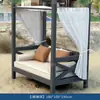 Terraza de Villa Casual Cama Sofá Resistente a la Lluvia y al Sol Silla de Mimbre para Sala de Estar Hotel B&B con Cortina de Gasa Cama Sofá