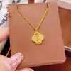 Conjunto de Pingente de Colar Trevo de Quatro Folhas Quebrado com Cristais Incrustados, Corrente de Clavícula Feminina Fashion Light Luxury, Latão Banhado a Ouro