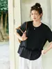 Ropa para Mujer Tallas Grandes ALINDM Top Adelgazante para Mujeres Tallas Grandes, Elegante y Favorecedor Camiseta de Manga Corta con Volantes Estilo Francés 100kg