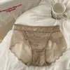 Calcinha Sexy Feminina Renda de Puro Desejo Estilo Francês com Renda e Tela, Confortável Sem Costura Secagem Rápida Cintura Média Abraça o Quadril