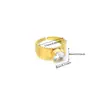 Novo Anel Cruzado da Amazon Novo Anel de Aço Inoxidável com Pérola e Zircônia Feminino Flor Geométrico Exagerado Anel de Flor Aberta