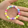 Pulseira Infantil Colorida de Contas Meninas Pulseira Fofa Cor de Doce Contas de Plástico Pulseira Colorida de Contas Venda por Atacado