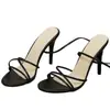 2025 Sandalias de Tacón Ultra Alto con Cruz para Deseos de Talla Grande, Comercio Exterior Europeo y Americano, Peep-Toe con Correas Envolventes y Tacones Finos
