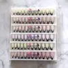 Adesivos Europeus e Americanos Pretos Franceses para Unhas Postiças Manicure 12 Peças Unhas Usáveis Extra Longas Caixa Plástica Unhas para Atacado