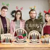 Camión Rojo Vintage Temática Navideña Juego de Vajilla Patrón Algodón Lino Árbol de Navidad Platos de Papel Vasos de Papel Servilletas de Papel Suministros para Fiesta
