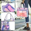 Bolsa de Playa Transparente Iridiscente para Mujer Transfronteriza, Bolsa Tote Grande de PVC Impermeable para Piscina y Viajes