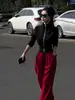 Sudadera corta con cuello alto, bloques de color, con cremallera, para mujer, nuevo estilo otoño e invierno, cárdigan informal de moda petite con mangas largas para mujer