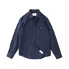 Camisa de Manga Comprida para Trabalho para Jovens Homens Primavera e Outono Cor Lisa Simples Calças Masculinas com Bolso Tipo Aba Estilo Japonês Retrô Jaqueta Solta Juvenil