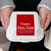 Pegatinas de Año Nuevo, Cajas para Empaque de Pasteles de Postre, Cajas para Pasteles Mousse de Repostería, Cajas Pequeñas para Pasteles, Cajas de Pulpa de Papel, Venta al por Mayor Comercial