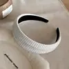 Diadema de lunares estilo francés suave para mujer Borde ancho Alto Cráneo Lavado de cara Presionar el cabello Diadema Diaria Versátil Pinza para el cabello Accesorios para el cabello Verano