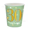 Venta Caliente Transfronteriza Juego de Vajilla Desechable para Fiesta de 30 Cumpleaños Suministros para Fiesta Platos de Papel Desechables