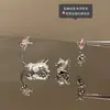 Uñas Lindas con Orejas de Gato y Hueso Anillo de Herradura en Forma de S Acero de Titanio Clavos para Oreja Pendientes para Cartílago de la Oreja Pendientes de Nicho para Mujeres Versátil