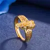 Joyería Creativa Anillo de Plata Tailandesa Vintage Anillo de Mascota Valiente de Dinero Chapado en Oro Anillo para Dedo Índice Masculino