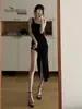 Sapatos Plataforma de Salto Alto Antiderrapantes Impermeáveis de Solado Grosso Pretos para Mulheres com Salto Grosso e Fivela, Sandálias Femininas, Novo Modelo Primavera 2025