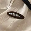 Presilha de cabelo com flocado, estilo coreano, minimalista, sem costura, para mulheres, presilha lateral, com estética sofisticada e vintage, adequada para franja, presilha de cabelo de veludo