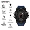 Nuevo Reloj Electrónico Transfronterizo Sanda para Hombre, Deportivo, Resistente al Agua, Luminoso, Doble Pantalla, Multifunción, Modelo Popular
