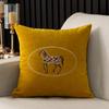 Almohada Cuadrada Bordada de Terciopelo de Nieve para Sala de Estar Sofá de Caoba Cojín Bordado Almohada Lumbar Grande de 55cm