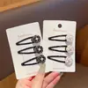 Grampo de Cabelo Camélia Negra Coreano Versátil Acessório de Cabelo Retrô Presilha Top Clip Franja Presilha Lateral Temperamento Feminino Bb Clip