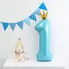 Globos Azules con Números de 40 pulgadas Empacados Individualmente Accesorios para Fotos de Fiesta Infantil Decoración de Cumpleaños Diseño de Escena