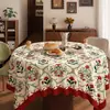 Mantel redondo estilo americano, impermeable, a prueba de aceite, lavable, nueva cubierta vintage 2025 para mesa de comedor y mesa de café