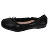 Sapatos slip-on femininos rasos, de fundo plano, decorados com laço, que aumentam a altura, versáteis, com sola macia, estilo balé, sapatos de barco franceses, mocassins