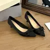 Zapatos de Tacón Alto con Lazo Suave de Verano 2026 Estilo Francés para Mujer, Zapatos de Salón Puntiagudos de Satén Estilo Hada, Boca Baja Puntiaguda Nuevos
