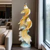 Adorno de Pez Dorado Atrae Buena Fortuna, Decoraciones para Sala de Estar, Entrada, Pasillo, Regalo de Inauguración de Casa, Estudio, Oficina Manualidad