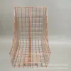 Caixa de Armazenamento de Mesa de Ferro Criativa com 2 Compartimentos Caixa de Arquivos Caixa de Armazenamento Caixa de Armazenamento Caixa de Armazenamento Rosa / Dourado Claro