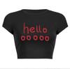 Nuevo Verano 2025 Y2K Retro Americano Estampado de Letras Aspecto Adelgazante Sexy Crop Top