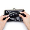 Bolso de Clip Retro Europeo y Americano Personalizado, Bolso Clutch Largo Simple de Cuero Genuino, Billetera, Bolsa de Cosméticos Dorada Creativa