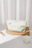 Bolsa de Maquiagem de Tecido Estéreo Casual Trevo de Quatro Folhas Grande Capacidade Bolsa de Armazenamento para Produtos de Skincare Bolsa Liner de Higiene Pessoal para Viagem