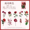 Paquete de Pegatinas Fantasma Oscuro: Serie Paleta de Colores Florales, Material de Diario Floral Transparente Decoración DIY, 6 Diseños